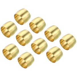TA-VIGOR 6mm Tube OD Brass Compression Sleeves Ferrules, 50PCS Brass Ferrule Fittings Compression Pipe Fitting, Olives Assortment Kit for Oil Water Air Pipe
