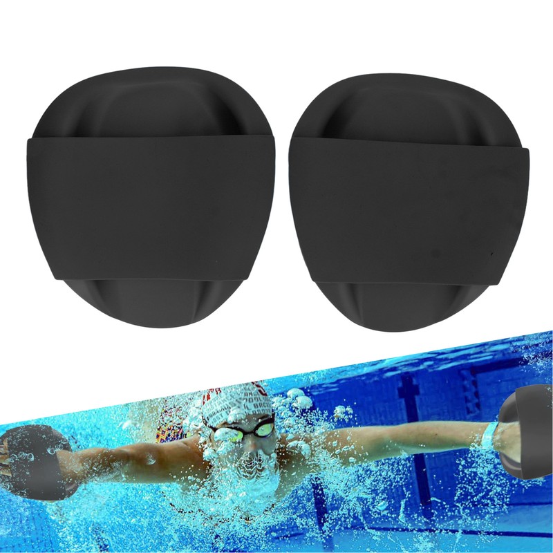 Swim Training Paddle Black PP Silicone Ergonomic Shape Swim Training