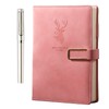NINEWORD Super Thick Business Notebook A5 Buckle Sheepskin Notepad(Deer Head