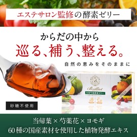 B Brilliet Enzyme Jelly, Enzyme Supplement, Plant Fermented Extract, Vegetable Enzymes, Fruit Enzymes, Wild Grass Enzymes, Intestinal Activities, Made in Japan, Slimming, Pack of 10