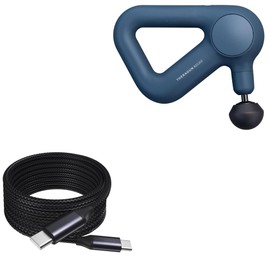 BoxWave Cable Compatible with Therabody Theragun Relief - DirectSync PD Cable (10ft) - USB-C to USB-C (100W), Long Type C Braided Nylon Alloy Fast Charge - Jet Black