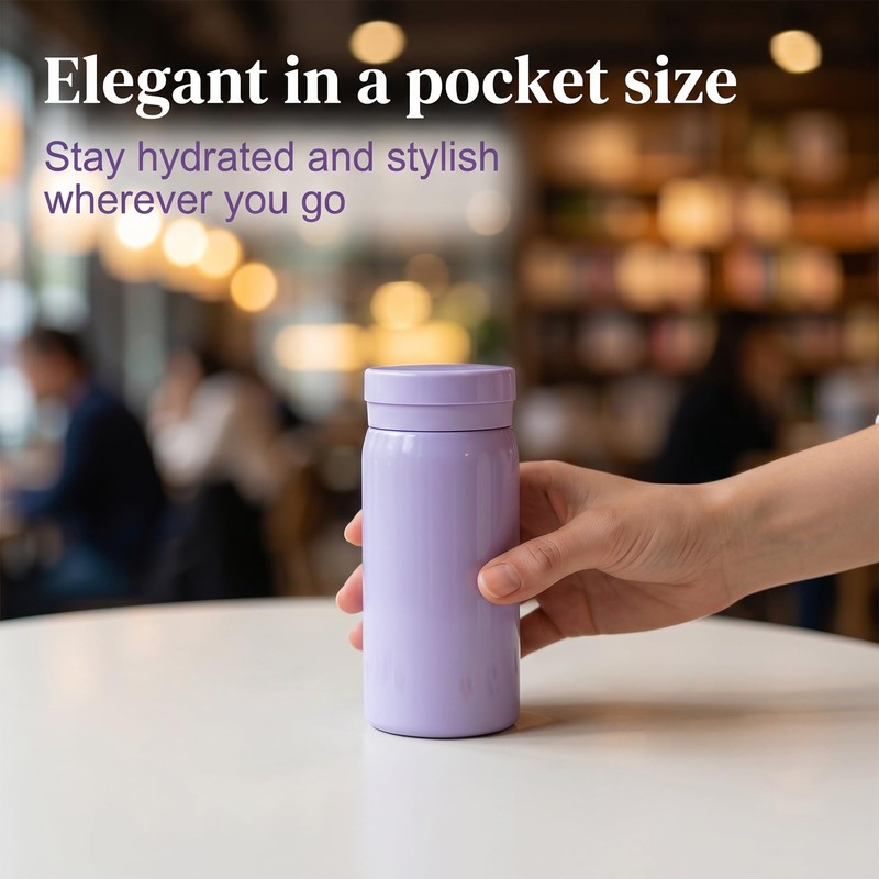 Borraccia Termica Piccola 200ml, Mini Borraccia Acciaio Inox da Borsetta