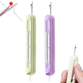 Needle Threaders,Seam Ripper,2 Pcs Retractable Needle Threader 2 in 1 Needle Threader Seam Ripper Tool for Hand Sewing Knitting Cross Stitch Embroidery Thread Removal
