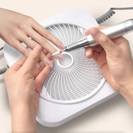 Nail Dust Collector with Reusable Filter, Powerful Nail Vacuum Extractor for Acrylic & Gel Nails, Professional Dust Suction Machine for Salon Manicure & Nail Polishing