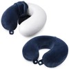 2 Packs Travel Pillow Cover Reusable Blue U Shaped Neck