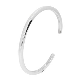Treasure Bay Stunning Men's, Women's Solid 925 Sterling Silver Bangle Bracelet, Plain Silver Bracelet for Men and Women