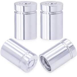 MEAJOO 4PCS Bullet Shell Tire Valve Stem Caps, Leak-Proof Air Caps Cover, Airtight Aluminum Alloy Dust-Proof Car Accessories, Universal for Cars, SUVs, Bikes, Trucks and Motorcycles (Silver)