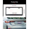 Aootf Carbon Fiber License Plate Frames, Black Aluminum Car Tag