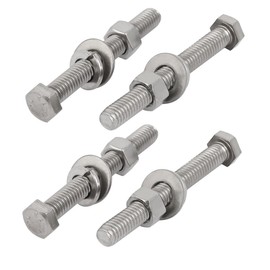 sourcing map Set of 4 304 Stainless Steel 3/8 Inch 16 Thread 3 Inch Hexagon Screw Washing Machine Rivet DE DE de