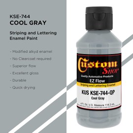 Custom Shop KSE744-QP Cool Gray - EZ Flow Pinstripe & Lettering Enamel Paint - 4 Ounce