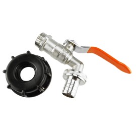 ibc storage tank tap kit for ibc tanks with s60x6 coarse thread outlet,easy turn lever tap with hose barb connector for irrigation/watering