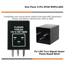 iJDMTOY 3-Pin EP28 EP-28 WMFLL004 Electronic LED Flasher Relay As LED Related Turn Signal Bulbs Hyper Flash Fix