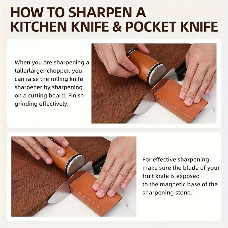 Unbranded Diamond Rolling Knife Sharpener Set 15° and 20° Magnetic