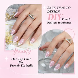 DIY Nail Tips White French Tip, Jofay Fashion Press on Nails, 320Pcs Pink Short Almond Nails, Pre-applied Tip Primer & Base Coat, No Need to File Salon Fake Nails, 16 Sizes