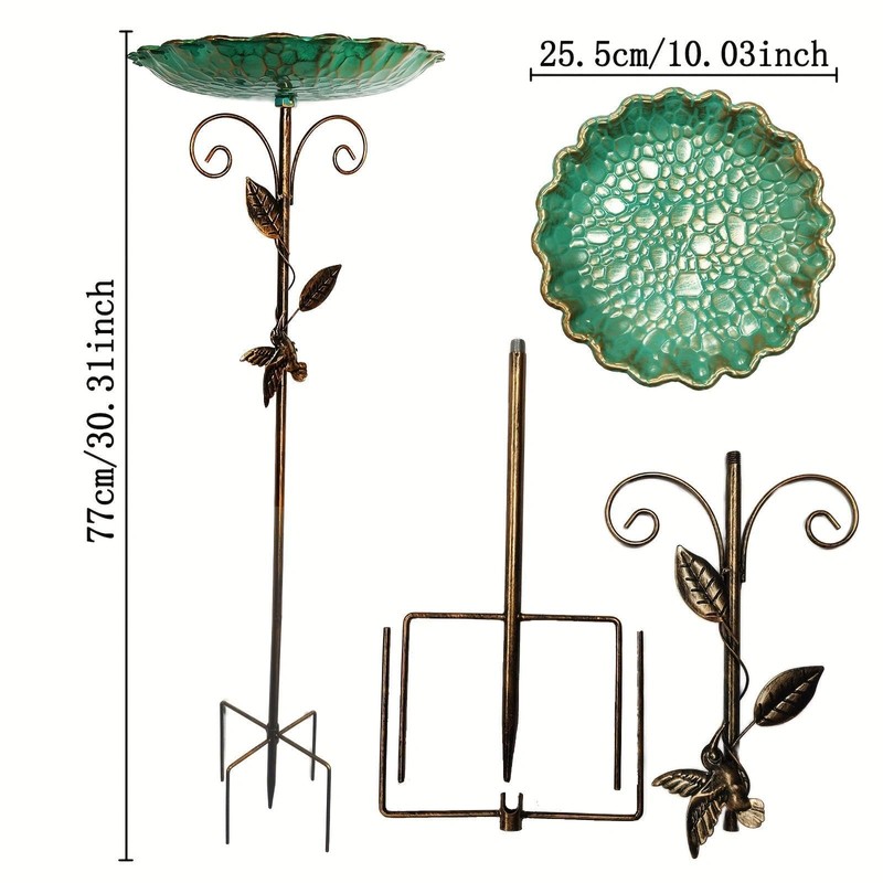 Generic Bird Bath for Outdoor Metal Bird Bath Bowl Ornament
