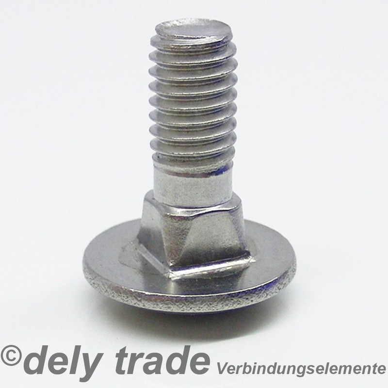 Carriage Bolts M12 x 80/80 DIN 603 Stainless Steel A2