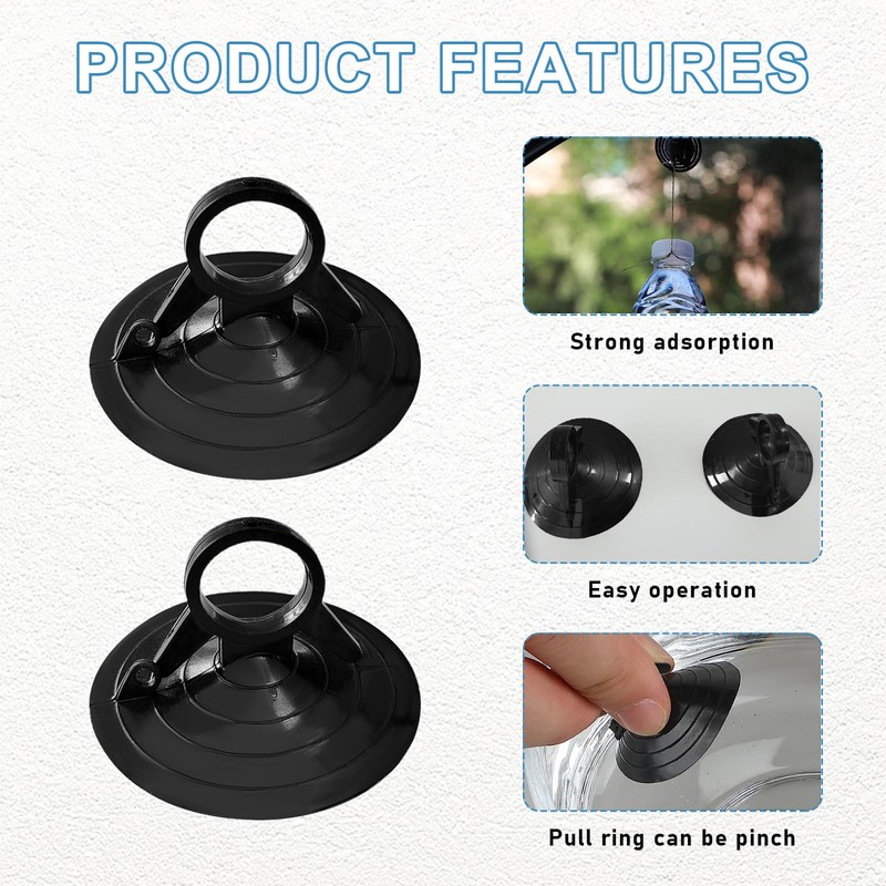Ohleats 24PCS Car Glass Windshield Sunshade Suction Cups, Powerful Pull