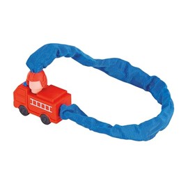 Prophete Children's Chain Lock with Fire Brigade Clasp, 650 mm Length, Diameter 3.8 mm, Safety Level 2, Textile Coating as Scratch Protection, Fire Engine Locking Mechanism