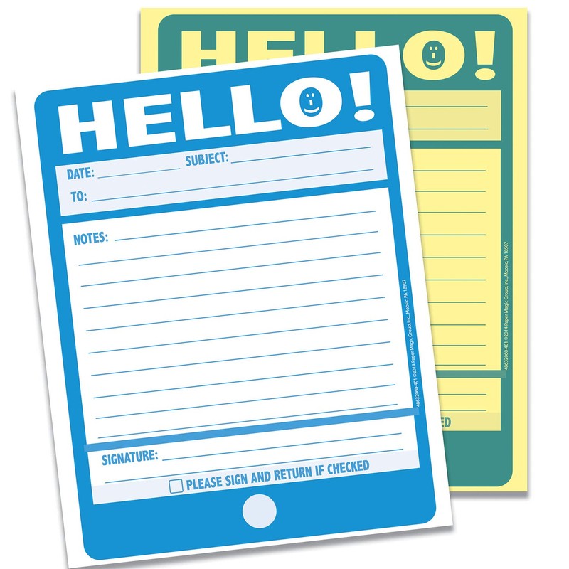 Eureka 'Hello!' Teacher Notes to Parents, 50pc, 4" W x