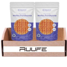 Alcaguete waffles Pandeyuca (2 pack) Cassava bread Cheese waffle Gluten Free & no added sugar Works with Waffle Maker - Fast and Fresh Breakfast Foods