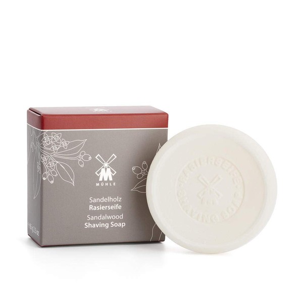 MÜHLE SHAVE CARE Sandalwood Shaving Soap| Anti-Inflammatory | Plant-Based with Aloe Vera | 65g