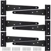 KAHEIGN 6Pcs Tee Shed Hinge, 25CM Heavy-Duty Metal Iron T-Hinge