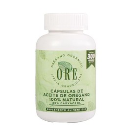ORE Cápsulas de Orégano Silvestre 300 piezas 80% Carvacrol | Producto Mexicano | Sin Gluten, Vegano FBA