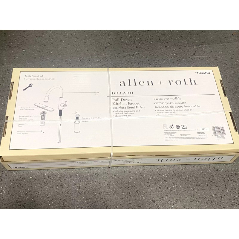Allen + Roth Dillard High Arc Pull Down Kitchen Faucet