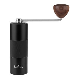 kofies® Handkaffeemühle mit Edelstahlmahlwerk und massivem Holzknauf