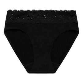 Modibodi Sensual Hi Waist Bikini Heavy-Overnight - Black, Size 14