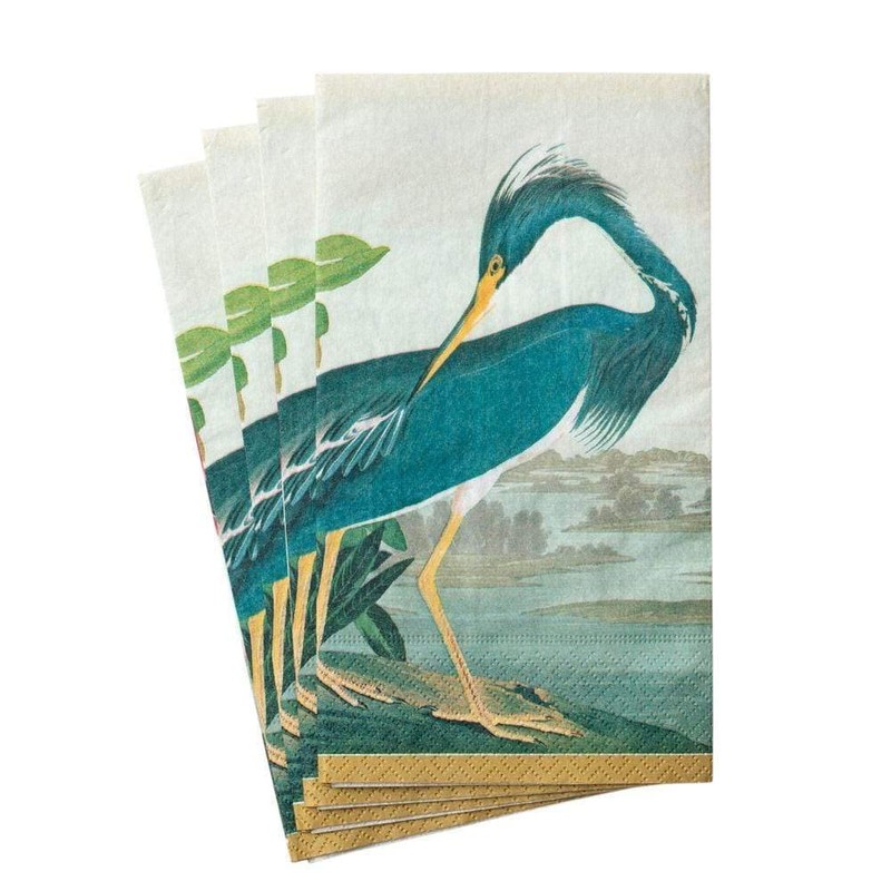 Caspari Audubon Birds Paper Guest Towel Napkins, Two Packs of