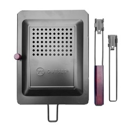 Outset Non-Stick Popcorn Tray With Removable Handle For Grill, Stove and Campfire