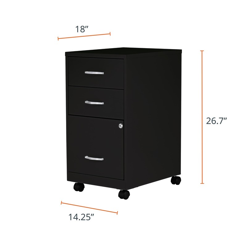 NuSparc Mobile 3 Drawer Locking Pedestal File Cabinet | Pre-Assembled