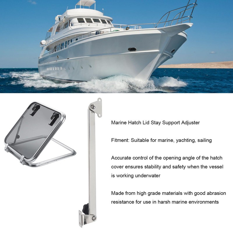 Hatch Lid Stay, 10in to 18in Support and Adjuster, 316