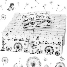 Geyee 50 Packs Tissue Travel Size Facial Paper Napkins Travel Packs Disposable Pocket Tissues for Wedding Guest Traveling School Purse Home Supplies, 500 Sheets 3 Ply(Dandelion)