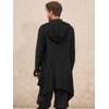 Runcati Mens Long Hooded Cardigan Ruffle Shawl Collar Open Front