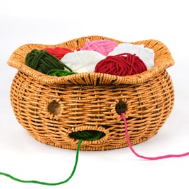 Crochet Bag Organizer for Yarn Storage, Velvet Knitting Tote Bag with Double Handle for Crochet Accessories, Portable Travel Case for Yarn Balls, Crochet Hooks& Knitting Needles Holder