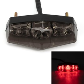 evomosa Motorcycle LED Rear Light Off-Road Bike Retro Bike Retrofit LED Rear Light Running Light Brake Light (Grey)