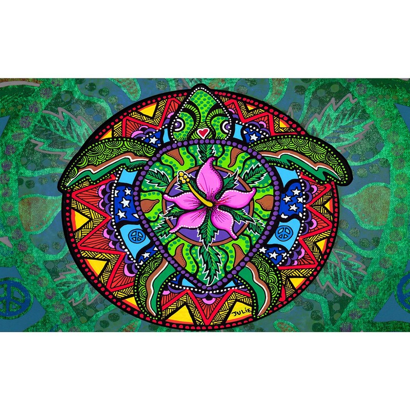 CafePress Sea Turtle Painting by Julie Oakes Oval Car Bumper