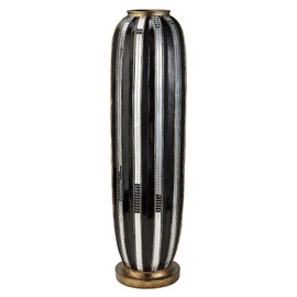 RockRain 21" Tall Decorative Vase: Modern Polyresin Home Decor with Gold Finish & Mosaic Glass Stripes - Designed by Judy Sha for Living Room & Dining Table Centerpiece