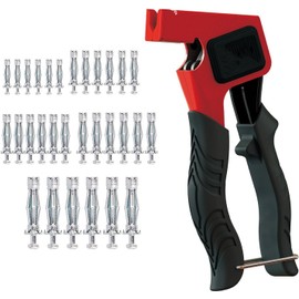 Mounting Pliers for Cavity Dowels Set, Plasterboard Dowel Set, Cavity Dowel Set, Cavity Dowels Metal, with 30 Pieces M4/M5/M6 Cavity Metal Dowels with Screws