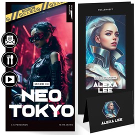 Krimi Mysterium - Crime Dinner for Home | Crime Game for 4 to 6 People | Murder Mystery | Crime Dinner for a Murder Dinner Party | Murder in Neo Tokyo