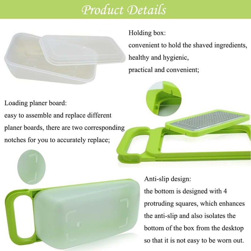 Contiup 4 in 1 Vegetable Grater Set with Container Multifunctional