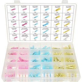 Swordfish 70370 - Heat Shrink Wire Connector Kit Waterproof Marine Automotive Terminal Connector Solder Seal Wire Connectors Assortment, [30 sizes], 300 pieces