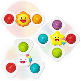 SpringFlower Baby Bath Toys, Suction Cup Spinner Toys for 6 12 18 Months Toddlers, Birthday Baby Gifts Sensory Toys Bath Toys Travel Table Toy