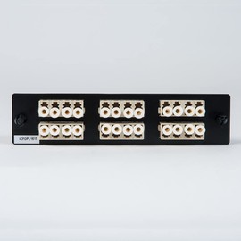 ICC Classic LC-LC Fiber Optic LGX Compatible Adapter Panel with 6 x LC Beige Multimode Quad Adapters for 24 Fibers - High-Performance and Reliable Fiber Connectivity Solution