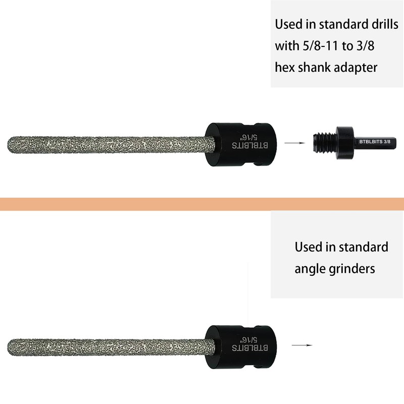 BTBLBITS Diamond Mortar Raking Bit 5/16" x 4" Mortar Router