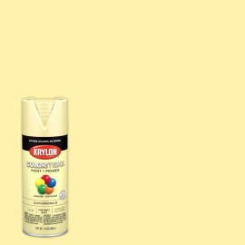 Krylon COLORmaxx Satin Meringue Yellow Spray Paint and Primer 12 oz Rust Prot...