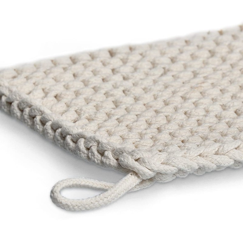 Zeller Nature 24080 Pot Holder Cotton Natural Macrame Look Kitchen