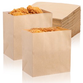 200 Pcs Brown Kraft Paper Snacks Bags Disposable Greaseproof Brown Sandwich Lunch Bag for Popcorn Cookies Fries Food and Bread (4.7 x 2.7 x 4.7 Inch)
